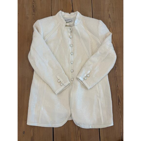 Vintage Lily &‎ Taylor White Wool Button Up Coat 16 Wedding - Picture 1 of 8